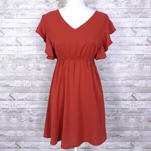 Cinnie Womens Dress S Plunge Tie Back Burnt Orange 161